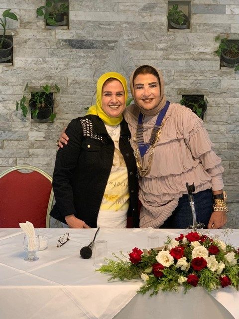 1-Mrs. Iman El Gamal President of IWC Alexandria El Nozha and Mrs. Mona El Halwagui Past President