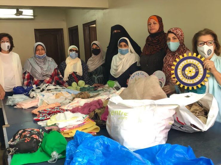 1- Donation of fabrics and stuffs to the trainees of el Mashabek youth Center