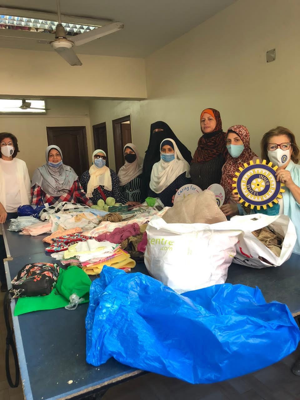 1- Donation of fabrics and stuffs to the trainees of el Mashabek youth Center