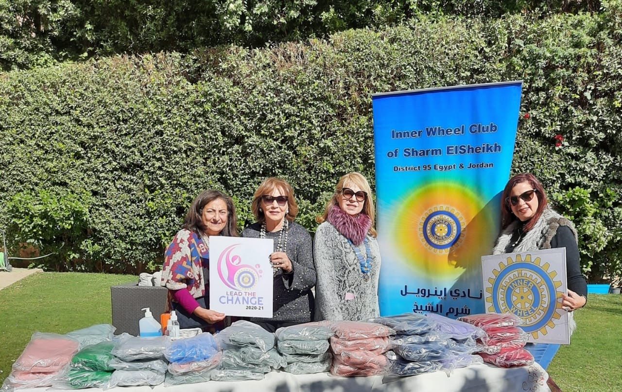 1- IWC of Sharm El Sheik donated wool scarfs & Bonnets to 57357 Hospital