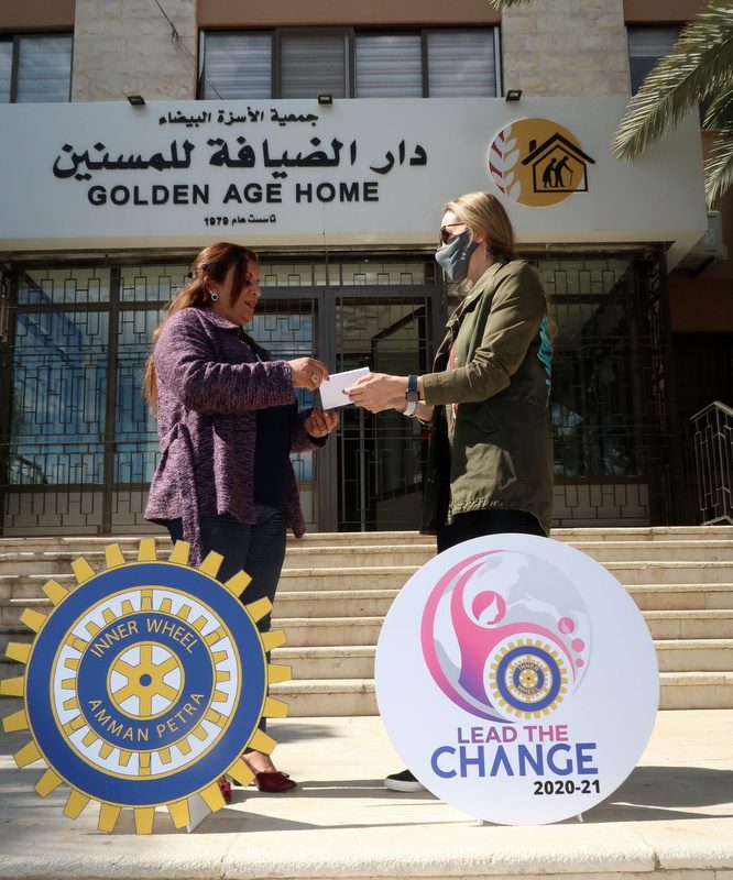 1- Presideent of IWC of Amman Petra offered a financial donation to White bed association