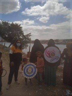 1- Distributing of food cartons at El Ahrar Village