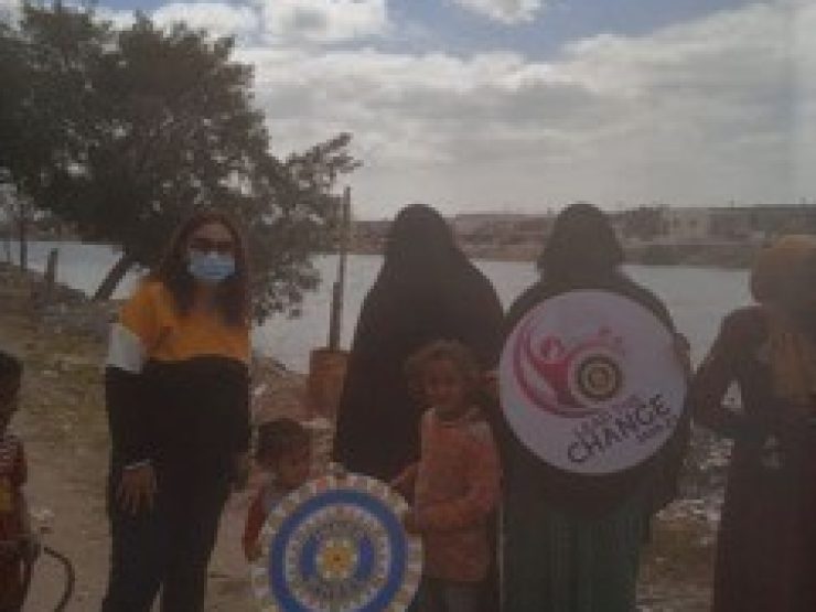 1- Distributing of food cartons at El Ahrar Village