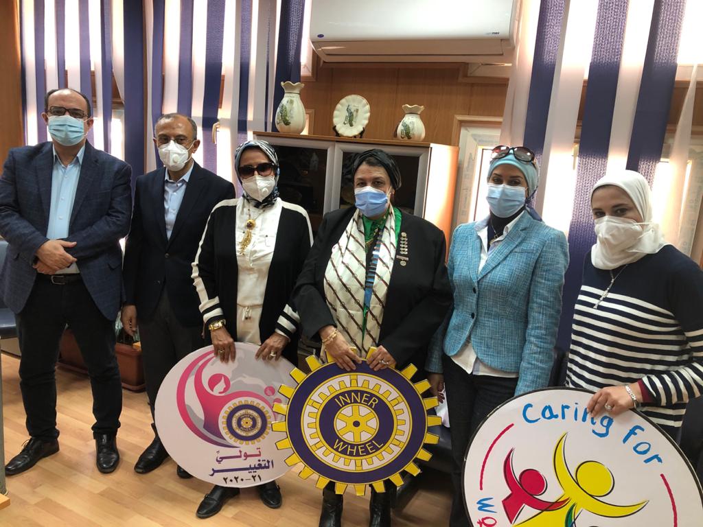1- Members of IWC of Al Mansoura visited the Cancer Center in Al Mansoura University Hospitals
