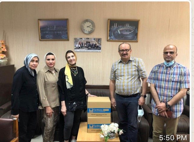 President & members of IWC of Alexandria El Nozha offering 2 Electrocardiographs to the Trauma Unit at Alexandria University Hospital