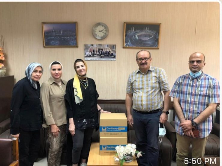 President & members of IWC of Alexandria El Nozha offering 2 Electrocardiographs to the Trauma Unit at Alexandria University Hospital