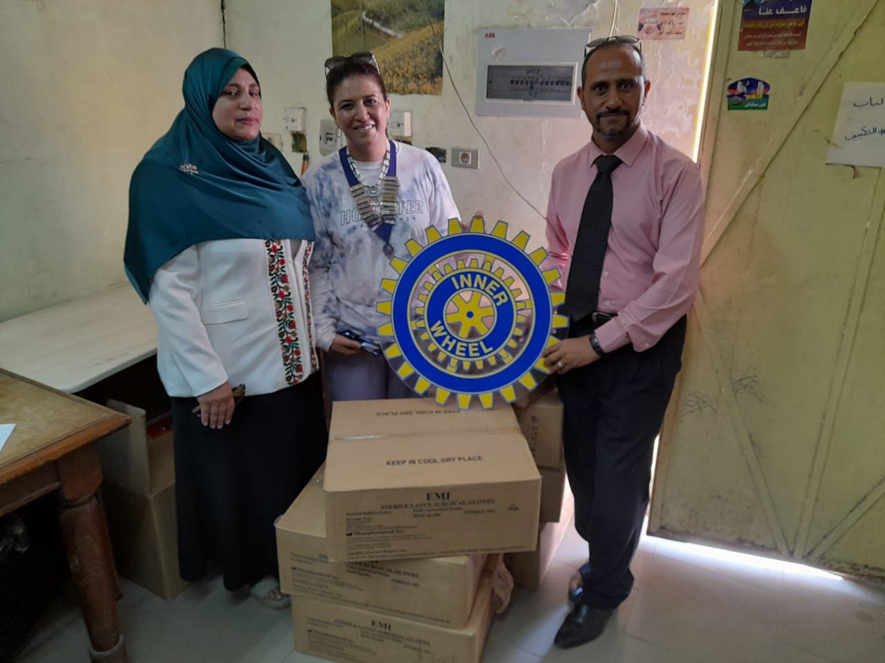 IWC of Alexandria El Nozha delivered 7 cartons of sterile gloves to Alexandria University Hospital