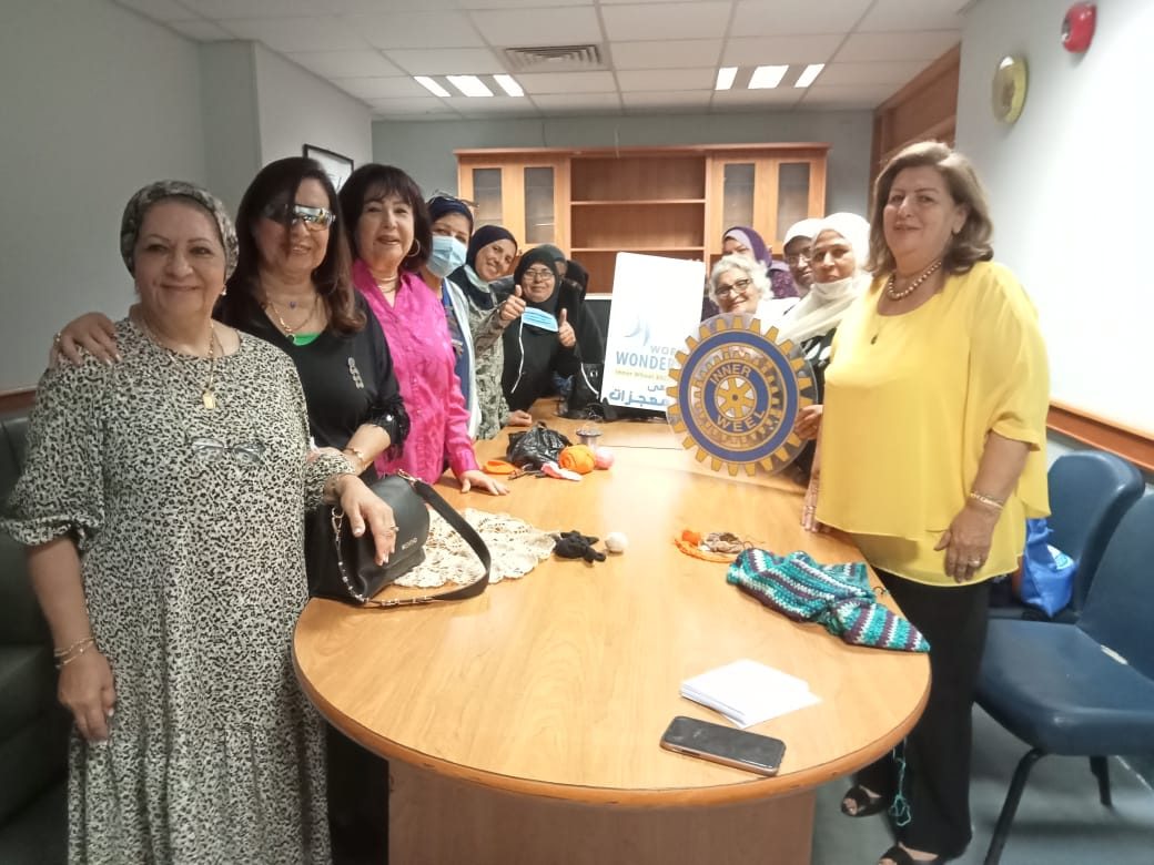 1-IWC of Alexandria Mediterranean teaching embroidery to the patients in Ayadi EL Mostakbal Hospital