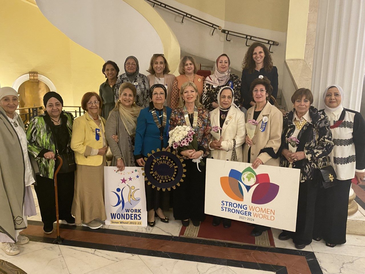 1-Mrs. Nora Fayek D95 Chairman with members of IWC of Cairo