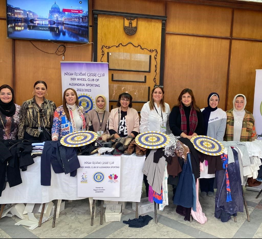 President & Members of IWC of Alexandria Sporting at the Faculty of Pharmacy in the Charity Exhibition
