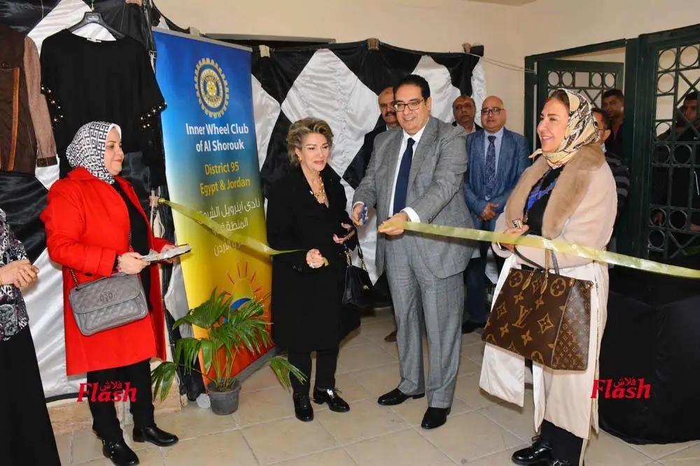 Clothes exhibition of IWC of El Shorouk was inaugurated by Vice President of Cairo University for community service & Environmental Development.