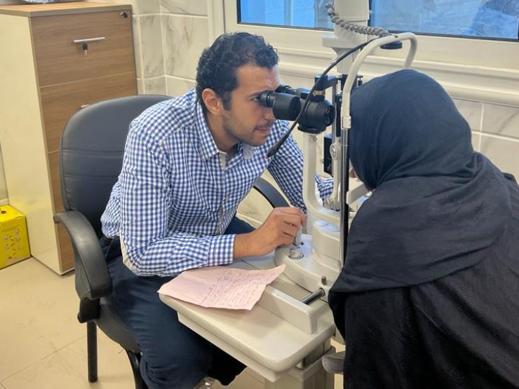 During examination of eye diseases