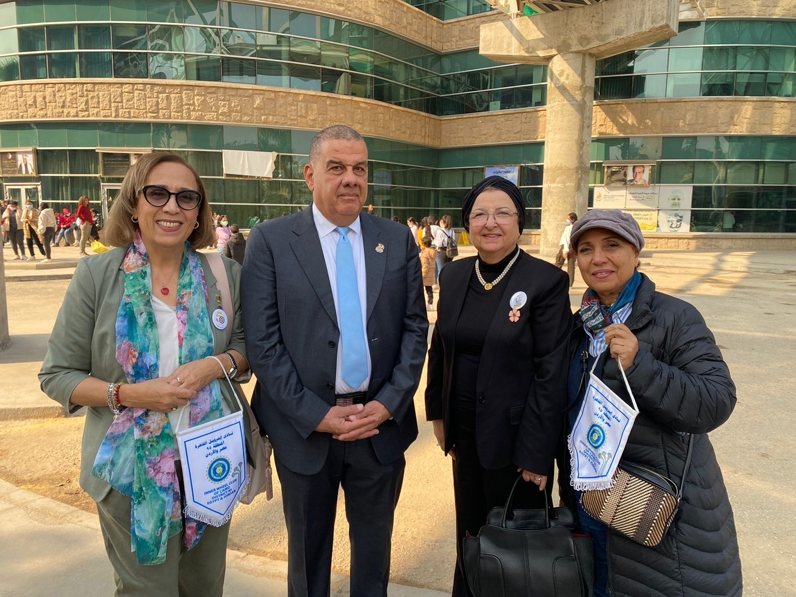 President and members of IWC of Cairo at 57357 Cancer Chidren Hospital