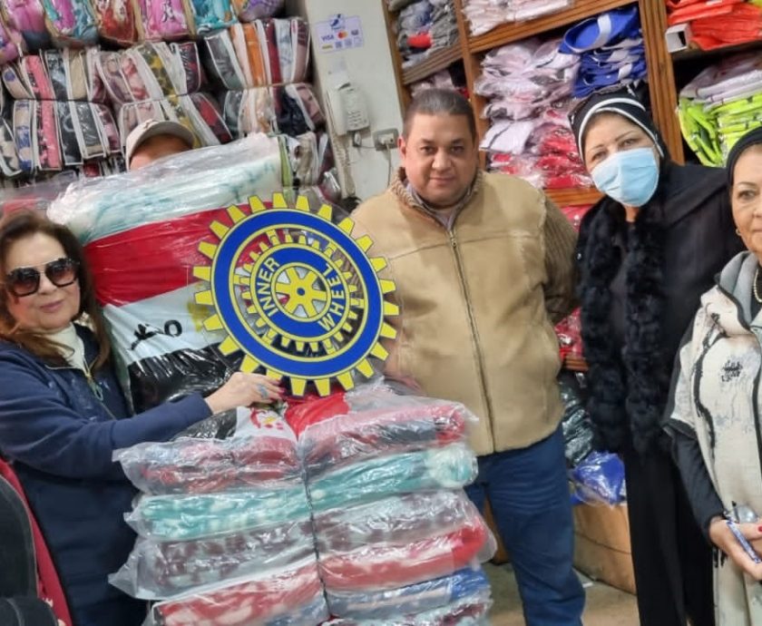 1-IWC of Alexandria Mediterranean sent 100 blankets through the Egyptian Red Crescent Society to Syria