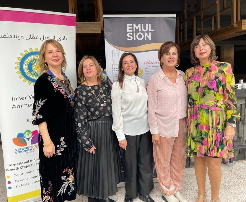 1-Members of IWC of Amman Philadelphia and Ms Helen Banayan Abu Khader the owner of Emulsion company for cosmetics.