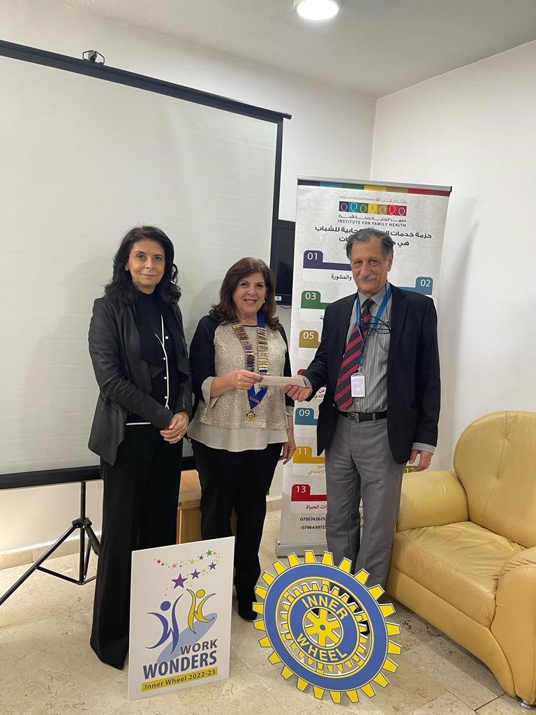 1-Members of IWC of Amman gave a donation to the King Hussein Foundation’s Family Health Institute in Sweileh