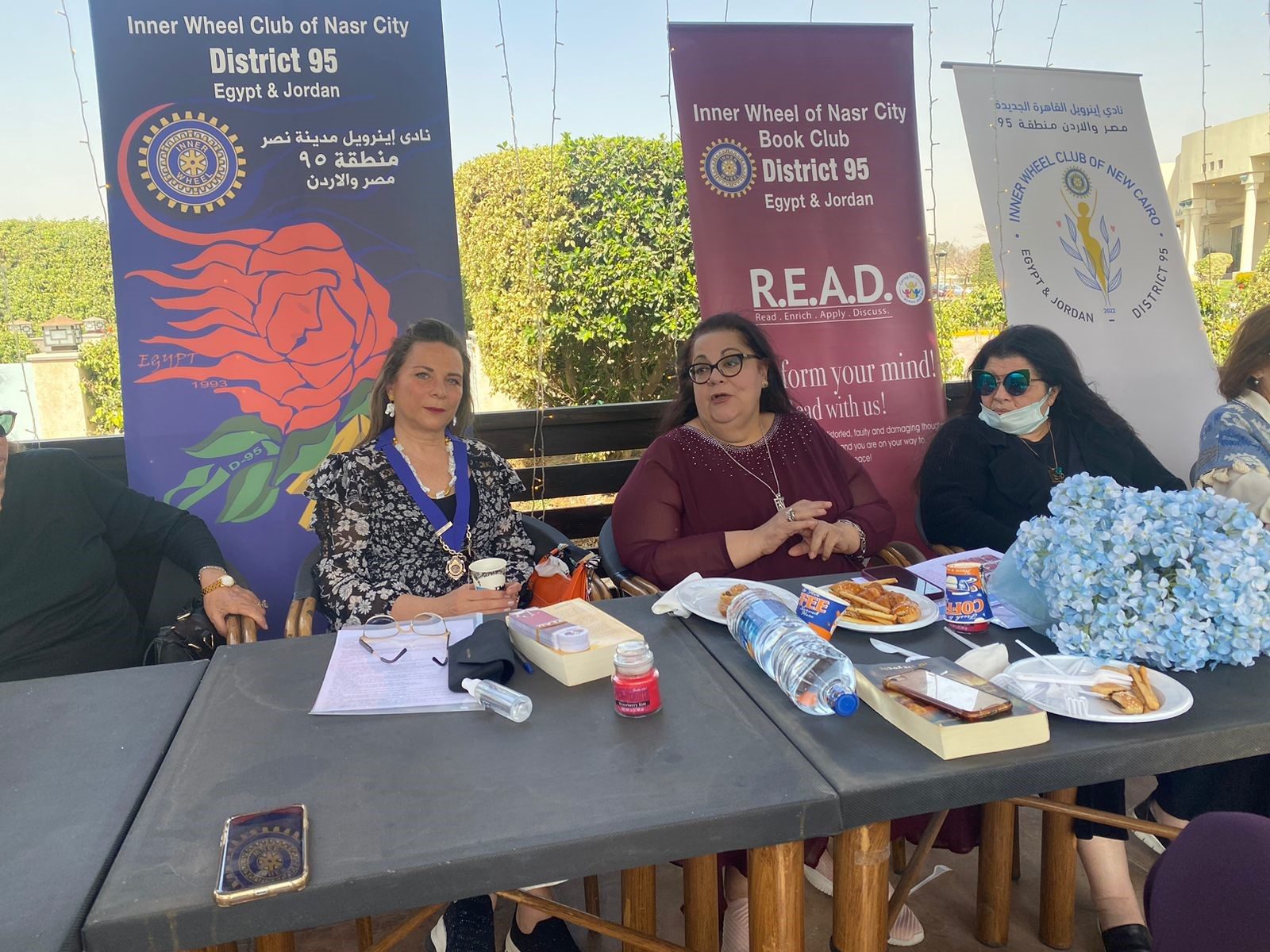 1- PIIWBdirector Mrs. Siham El Gohary & P. of IWC of New Cairo with the writer Nour Abdel Mejid