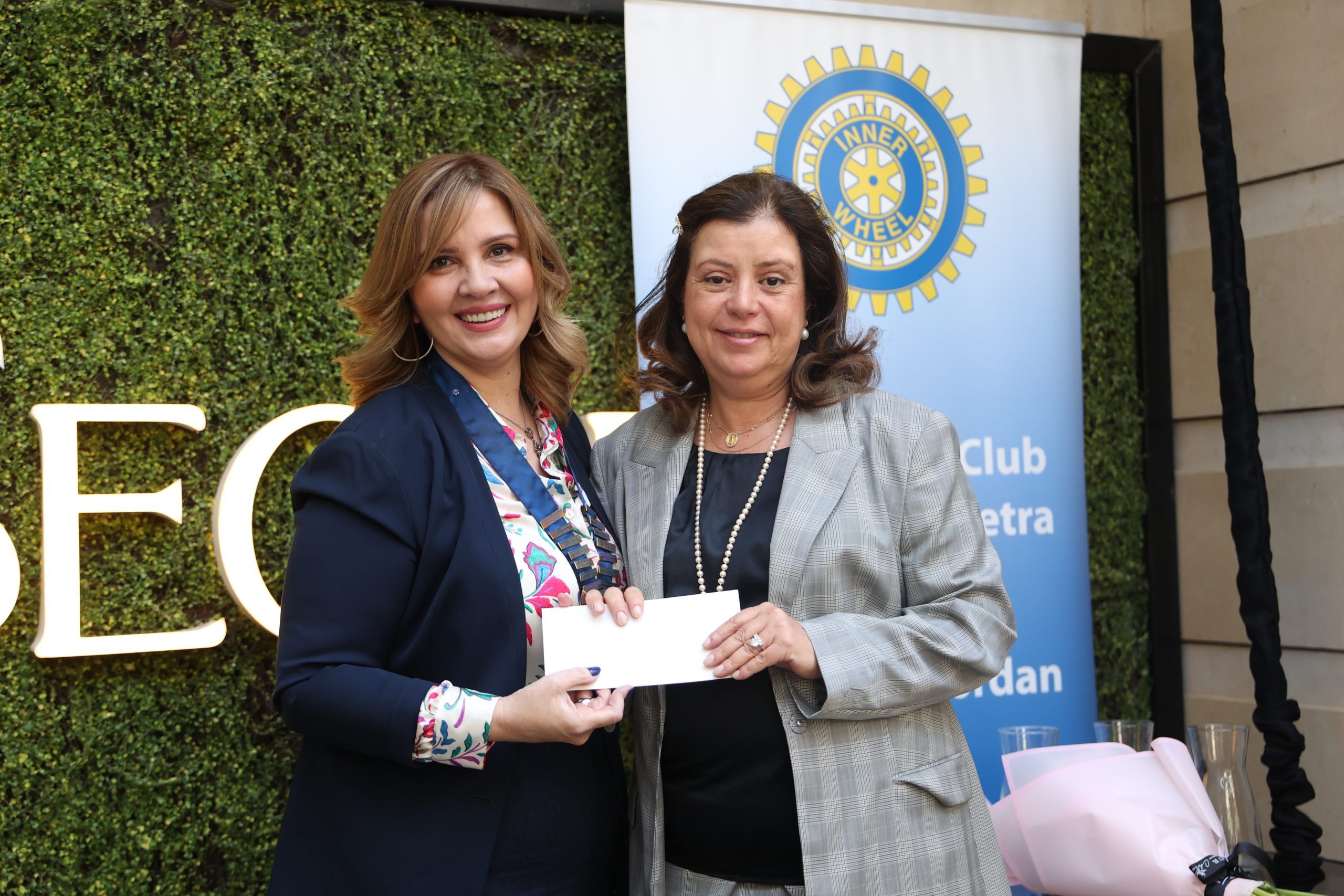 1-President of IWC of Petra handed over a donation to the Jordan Education for Women Empowerment and Learning Society